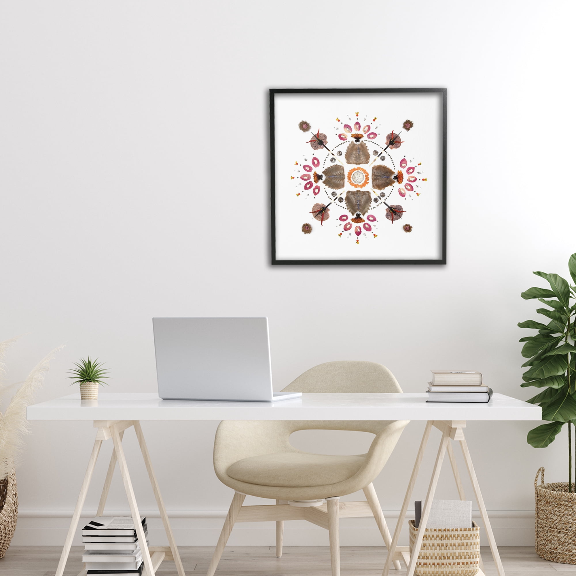 Stupell Industries Symmetrical Nautical Collection Black Framed Giclee Art, design by Beth Adoette
