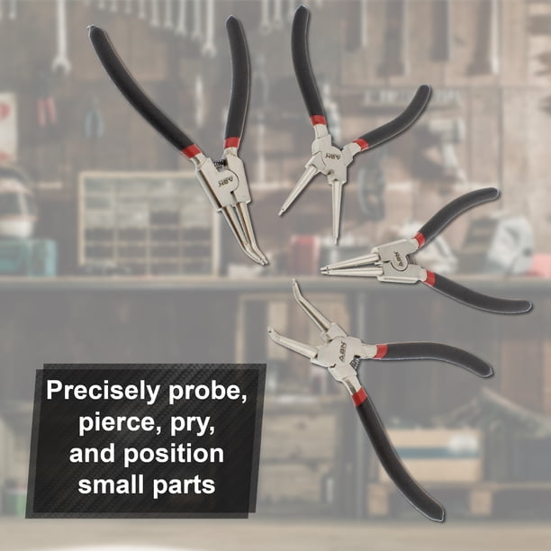 Knipex 4431J12 5-1/2" Internal 45° Angled Snap Ring Pliers With Forged Tips Bore Range 15 32 To 1