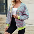thumbnail image 3 of Womens Zip Up Hoodies Striped Fashion Sweatshirts Long Sleeve Jacket With Pockets 2024 Teen Girls Fashion Clothes Sweatcoat Zip up Sweatshirt Women Zipper Front Hoodies Hooded Sweatshirt Womens Hooded, 3 of 8
