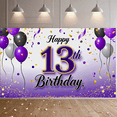 thumbnail image 6 of Purple Themed 13th Birthday Background Banner with Balloons and Confetti Party Supplies for Birthday Party Photography Props and Decors, 6 of 7