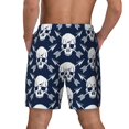 thumbnail image 2 of Haiem white arrow Skull Mens Swim Trunks with Compression Liner 2 in 1 Swimming Shorts Stretch Swimwear Quick Dry,Board Shorts-Medium, 2 of 9