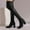 Black, variant on Tawop Boots for Women Knee High High Heel Winter Pointy Toe Fall Black Boots