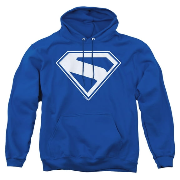 Superman 2025 New Logo White Adult Pull-Over Hoodie