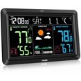 thumbnail image 1 of Reloj atómico HODIK Weather Station para interiores y exteriores, negro, 1 of 6