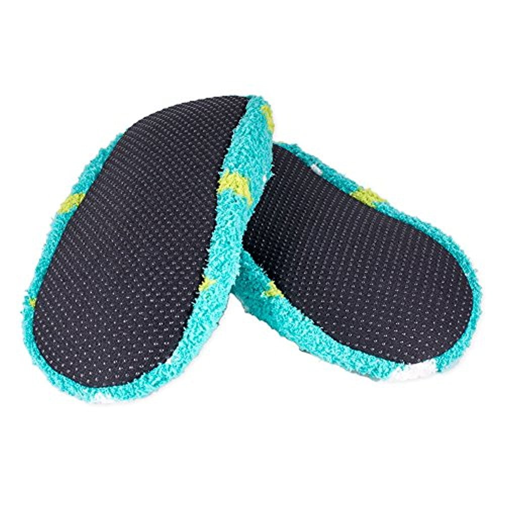 NEW WORLDS SOFTEST Cozy Womens Slippers Turquoise with Dots Size Small