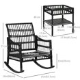 thumbnail image 3 of Outsunny 3 Pieces PE Rattan Rocking Chair Set, Outdoor Rocker Chair, Orange, 3 of 10