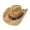 Khaki, variant on jiaroswwei Cowboy Hat Classic Vintage Braided Curled Edge Wide Brim Men Sun Hat Outdoor Hat