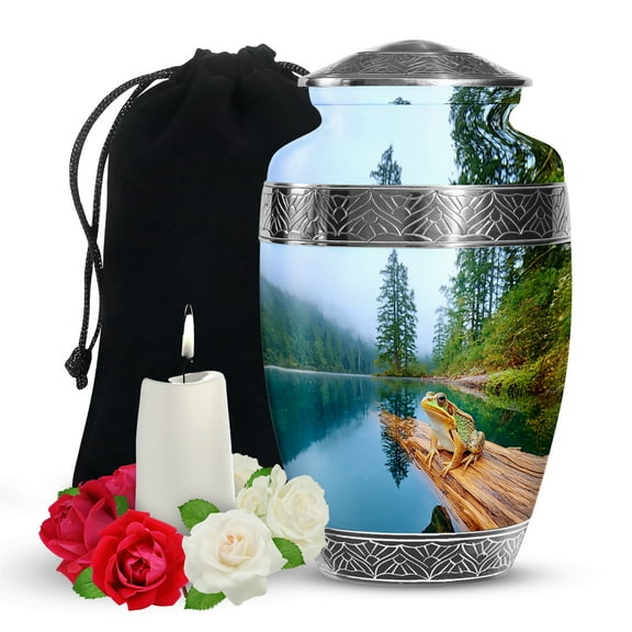 YATSKIA Frogs Urns for Human Ashes Adult Male and Female, Large Funeral Urn for Ashes Adult Dad, (200 Cubic, Large 10 Inch)
