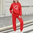 thumbnail image 2 of Boys Girls Baggy Sweatsuits 2 Piece Outfits Heart Print Clothing Set Pullover Hoodies and Trackpants New Girls Matching Sets Red 8-9 Years, 2 of 5