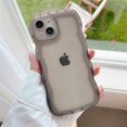 thumbnail image 1 of Fashion Shockproof Clear Phone Case For iPhone 11 12 13 14 Pro XS Max XR Transparent Curly Wave For iPhone 7 8Plus SE Back Cover, 1 of 7