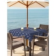 thumbnail image 3 of Outdoor Tablecloth with Umbrella Hole for Patio/Picnic/Party/Camping, Navy Blue Geometric Waterproof Table Cloth Square Cover Washable, Modern Abstract Blocks Lines (54"x 54"), 3 of 8