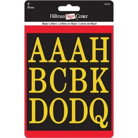Hillman Fasteners 842268 2 in. Letter Set, Gold & Black - 52 Piece