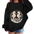 thumbnail image 2 of XAOFW Girls Boys Marine Animal Print Long Sleeved Round Neck Sweatshirts Loose Fit Casual Pullover For Toddler Kids Comfortable Tops 3-4 Years, 2 of 4
