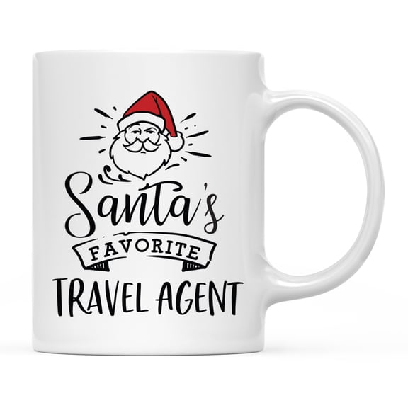 Koyal Wholesale Santa Claus Ceramic Coffee Mug, Santa's Favorite Travel Agent