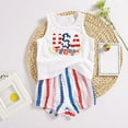 thumbnail image 2 of Mercatoo Toddler Baby Independence Day Clothes Summer Sleeveless Vest Tops + Stripe Shorts 2 𝐏iece Set Girls Holiday Outfit, 2 of 8