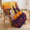 thumbnail image 5 of GXFC Halloween Witch Cats blanket, comfortable and soft, warm casual blanket, printed design, winter sofa dormitory home decoration, must-have travel product. Size is 50x60 inches., 5 of 6