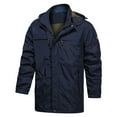 thumbnail image 1 of LSLJS Manteaux Chauds pour Hommes d'Hiver Doublés de Velours, Couleur Unie, avec Fermeture Éclair et Poches ( Bleu, TG), 1 of 8
