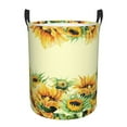 thumbnail image 1 of Balery Sunflowers On A Yellow Background Cesta de ropa redonda con asas, impermeable, independiente, para ropa, juguetes, dormitorio y familia-Medium, 1 of 6