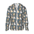thumbnail image 1 of Fotbe Cartoon Bulldog 1 Chaqueta con Protección Solar UPF 50+ para Hombre y Mujer, Camisa con Capucha y Bolsillos-Medium, 1 of 7