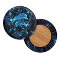 thumbnail image 2 of FUIALDOLG Easy to Clean Bar Stool Seat Covers, Blue Starry Dolphin Floral Polyester Soft Kitchen Chair Cover for Coffee Shop Home, 2 of 6