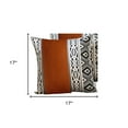 thumbnail image 3 of HomeRoots 415111 0.8 x 17 x 17 in. Brown Geometric Zippered Handmade Faux Leather Throw Pillow Cover - Set of 2, 3 of 7