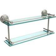 Que New 22" Double Glass Shelf with Gallery Rail