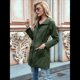 thumbnail image 4 of Chaqueta Impermeable Ligera para Mujer, con Capucha, Mangas Largas y Cremallera, para Actividades Al Aire Libre Verde Oscuro XXL, 4 of 9