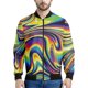thumbnail image 3 of Chaqueta con cremallera con estampado 3D de degradado psicodélico para hombres, sudaderas de gran tamaño, chaquetas bomber de manga larga para primavera y otoño para mujeres, 3 of 5