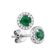 thumbnail image 3 of FB Jewels 18kt White Gold Womens Oval Emerald Diamond Convertible Dangle Jacket Earrings 3/4 Cttw, 3 of 3