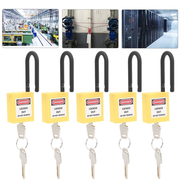 5 Sets Lockout Tagout Lock,38mm Nylon Engineered Security Safety Loto Lockout Padlock Industrial Site For Lock Out Tag Out Stations And Devices