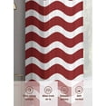 thumbnail image 7 of Red White Semi Sheer Curtains 45 Inch Length 2 Panels Set, Modern Abstract Waves Water Ripple Striped Sheer Kitchen Curtain Privacy Voile Window Curtain for Living Room Bedroom Rod Pocket Drapes, 7 of 7