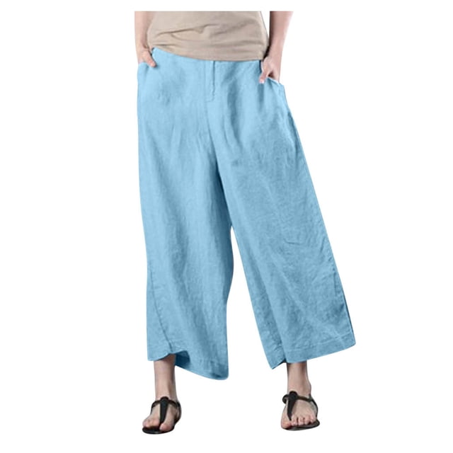 FNFYFH Clearance Comfortable Ladies Linen Trousers