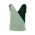 thumbnail image 3 of Sunloudy Mujeres Casual Tank Tops, Color-Contrast V-Cuello Sin Mangas Vendaje Chaleco Tops, Verde Sunloudy S M L XL, 3 of 9