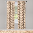 thumbnail image 4 of Ambesonne Cartoon Window Curtains, Donuts Theme in Hand Drawn, Each 28" W x 63" L, Pale Caramel and Beige, 4 of 4