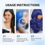 Karseell Blue Hair Color Depositing Mask, Deep Conditioner Treatment Intensely Hydrating, Refreshes Color & Tone 500ml/16.9oz