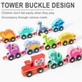 thumbnail image 6 of Dinosaur Drag Digital Train Early Education Puzzle Building Block Color Wooden Toy, 6 of 9