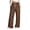 Coffee, variant on Women's Casual Wide Leg Pants Star Print Drawstring High Waist Loose Fit with Pockets Fashion Trousers, Black S
