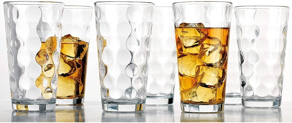 Glaver's Drinking Glasses Set of 10 Highball Glass Cups, Premium Quality 17  Oz. Coolers, Ribbed Glas…See more Glaver's Drinking Glasses Set of 10