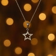 thumbnail image 5 of Collar De Estrella Mitad De Zirconias Para Mujer Plata 925 Plateado, 5 of 5