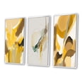 thumbnail image 3 of Designart "Retro Charm in Mustard Yellow Revival I" Abstract Liquid Ink Framed Wall Art Set Of 3 - Yellow Modern Frame Canvas Set For Living Room Decor, 3 of 6