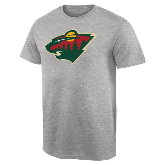 Men's Ash Minnesota Wild Team Primary Logo T-Shirt