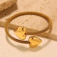 thumbnail image 5 of Double Heart Bangle Bracelet for Women Stainless Steel Thick Love Hearts Chunky Wrap Cuff Bangles Minimalist Open Mesh Bracelets Fashion Hand Jewelry, 5 of 12