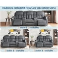 thumbnail image 4 of Merluxy Recliner Couch, Reclining Sectional Sofa with Cup Holders, Comfy Reclining Couch with Dual Wingback, 2 Piece Recliner Sofas for Living Room(Grey), 4 of 5