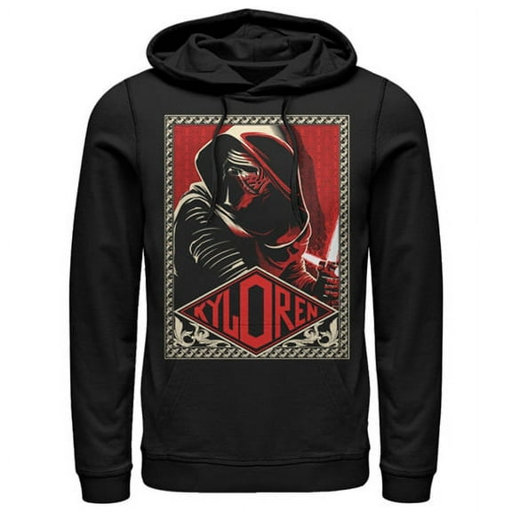 Men's Star Wars The Force Awakens Kylo Ren Poster  Pull Over Hoodie Black Large