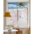 thumbnail image 4 of Summer Palm Tree Kitchen Valances for Windows Farmhouse Linen Window Valance Curtain for Living Room Window Treatment Sandy Beach Ocean Sky Cloud Plants Valance Rod Pocket Topper Drape, 42 x 12 Inch, 4 of 6