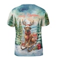 thumbnail image 2 of Merry Christmas Santa Reindeer Antlers Rhodesian Ridgeback Sleigh Xmas Winter Holiday All Over Print 3D Shirt Unisex Merch Ridgebacks Dog Lover Gifts - 00023, 2 of 6