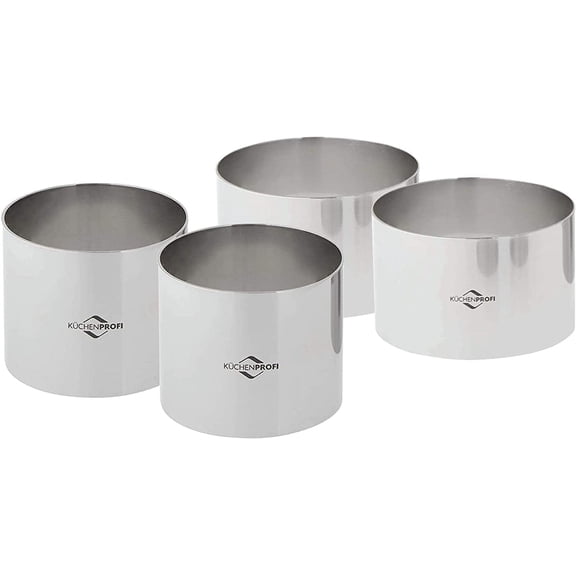 Küchenprofi Stainless Steel Cooking Rings Set of 4 Plating Ring Molds 2.5 Inch and 3 Inch