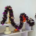 thumbnail image 3 of ASKETAM 32Ft Halloween Tinsel Garland with Lights, Purple Bat Foil Decor, 3 of 5