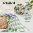 thumbnail image 2 of Spring Easter Pillow Covers, Linen Long Throw Pillow Case, Purple Floral Summer Botanical Green Plaid Holiday Pillow Protector Decorative Cushion Cover for Living Room/Bedroom 16" x 24", 2 of 8