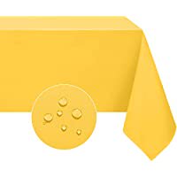 

Rectangle Tablecloth Waterproof & Stain Resistant Square Table Cloth Wrinkle Free 210GSM Fabric Washable Polyester Table Cover for Dining/Party/Buffet/Wedding (54x54 inch Yellow)(Yellow